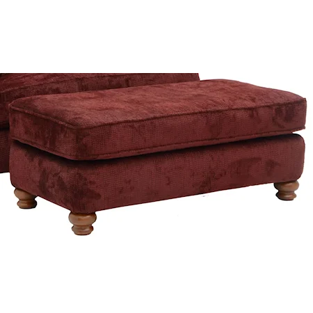 Ottoman with Turned Bun Feet